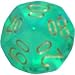 Polyhedral 7-Die Borealis Chessex Dice Set - Light Green with Gold Numbers CHX-27425