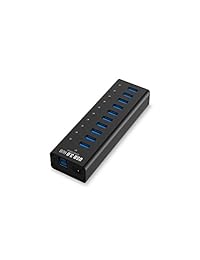 Juiced sistemas aluminio USB 3.0 10 puertos hub usb   12 V 4 A Adaptador AC incluido