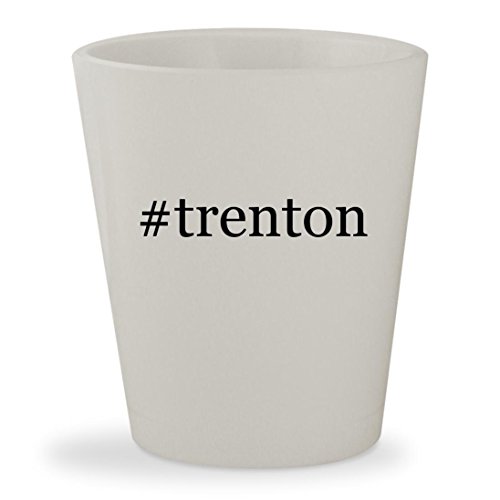 #trenton - White Hashtag Ceramic 1.5oz Shot Glass