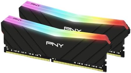 PNY Epic-X RGB™ DDR4 16GB (2x8GB) 3200MHz CL16 Desktop Memory Kit | XMP 2.0 Ready, PC4-25600, CL16, 1.35V, 288-Pin, RAM, Compatible: 3000/2933/2800/2666/2400/2133MHz - MD16GK2D4320016XRGB