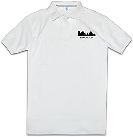 Men's Edmonton City Skylines Silhouettes Hot Classic Slim Fit Polo Shirts