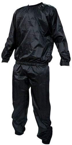 FXF Sauna Suit Fitness Weight Loss Sweat Sauna Suit Exercise Gym Anti-Rip Black Medium