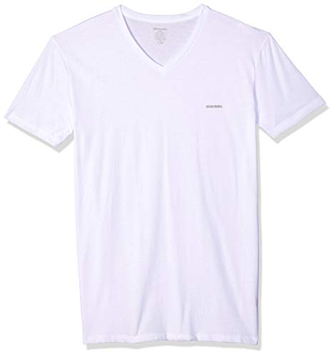 Diesel Men's Jake 3-Pack Essentials V-Neck T-Shirt, White, XXL