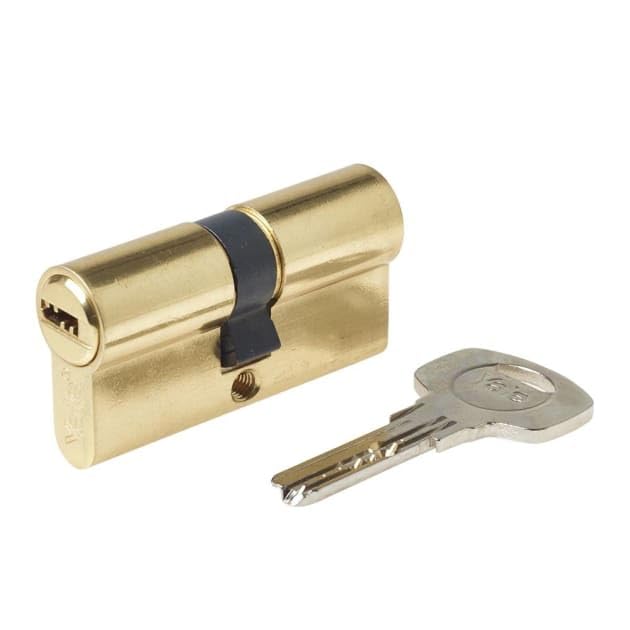 Yale 110723535040201 Hohe Sicherheit CS10 Doppelkupplung Zylinder High Security Double Clutch Cylinder, Polished Brass, 35/35