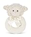 Bearington Baby Lamby Plush Stuffed Animal Cream Lamb Soft Ring Rattle, 5.5" primary