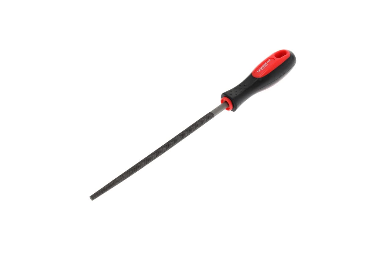 GEDORE Red Round File, Special Steel, 2-Component Handle, Red/Black