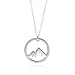 Mountain Necklace - Dainty Circle Silver Mountain Necklace for Women, Jewelry Gift for Outdoor Lovers, Hikers, Skiers, Climbers, and Nature Lovers