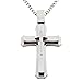 Cross Necklace for Men with Large Pendant 24 Inch Curb Chain (Color : Silver / Gold / Black)