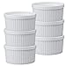 HIC Kitchen Souffle Ramekin Set, Fine White Porcelain, 14-Ounce, Set of 4
