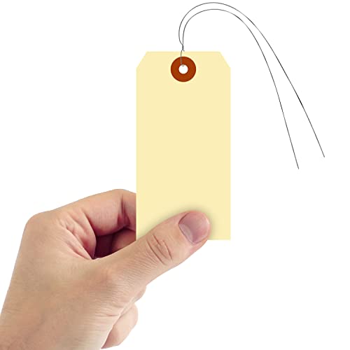 SmartSign Blank Manila Shipping Tags with Wire Pack of 1000, Size5