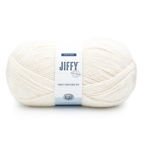 Lion Brand Yarn Jiffy Bonus Bundle, Acrylic Yarn for Crochet, Cream, 1 Pack