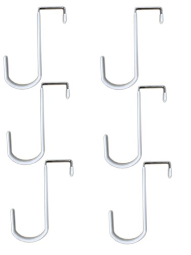 Tetra-Teknica EDH-6P Vinyl Coated Over The Door Hook Fits Doors up to 1⅜ Inch Thick, 6 per Pack, Color White - Thumbnail 3