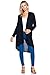 Modern Kiwi Solid Essential Long Cascading Cardigan (S-3X) (2X, Black)
