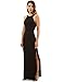 PattyBoutik Women Crewneck Halter Side Slit Maxi Dress (Black Medium)