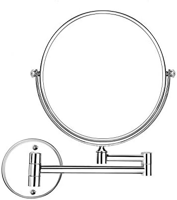 Xinyv Wall Mount Makeup Mirror Two-sided Swivel 6-Inch Magnifying Beauty Mirrors with 3x Magnification, 17.5 Inches Extension Chromium