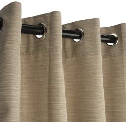 Sunbrella Outdoor Curtain Panel with Nickel Grommet Top for Your Patio, Porch, Gazebo, Pergola or Breezway - Dupione Sand, 50 X 96 Inch