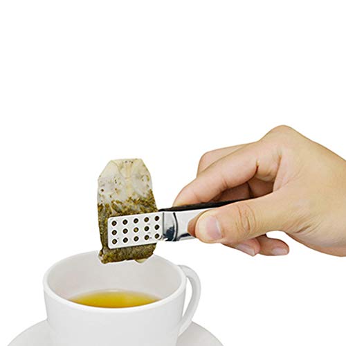 Yardwe - Set di 3 bustine di tè, in acciaio inox, per infusione di erbe aromatiche, da cucina, in metallo, con clip - immagine 4