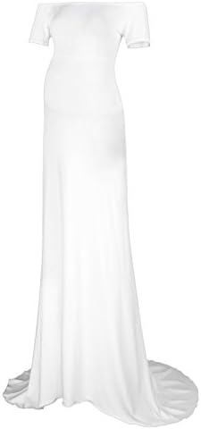 BlackCherry Women's Off Shoulder Short Sleeve Maternity Tank Gown Maxi Dress