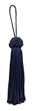 Set of 10 Navy Blue Woven Head Chainette Tassel, 3 Inch Long with 2 Inch Loop, Basic Trim Collection Style# BH03 Color: J3