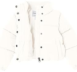 Amazon Essentials Girls' Cropped Full-Zip Puffer