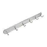 TOOGOO(R) Bathroom Silver Tone Towel Clothes 6 Hooks Wall Mounted Hanger