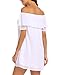 Women's Off Shoulder Chiffon Ruffles Shift Loose Mini Dress