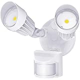 JJC LED Security Lights Motion Sensor Flood Light Outdoor,20W(120W Equiv.)2000LM,IP65 Waterproof,5000K Daylight White DLC & ETL Listed Outdoor Lighting White