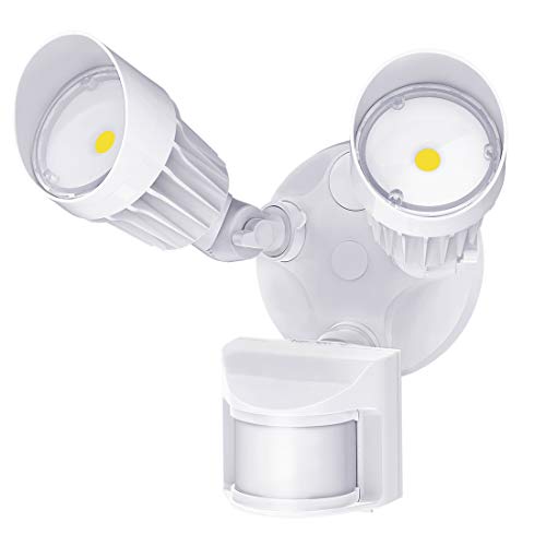 JJC LED Security Lights Motion Sensor Flood Light Outdoor,20W(120W Equiv.)2000LM,IP65 Waterproof,5000K Daylight White DLC & ETL Listed Outdoor Lighting White