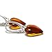 925 Sterling Silver Heart Dangle Earrings for Women with Genuine Natural Cognac Baltic Amber - Hypoallergenic
