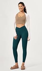 ODODOS 2 Pack Buttery Soft Cross Waist Leggings for