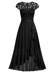 Miusol Women's V Neck Elegant Lace Ruffle