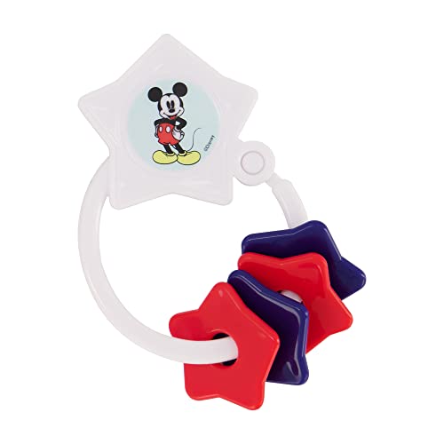 2 Pack Disney Mickey Character Shape Rattle and Keyring Teether