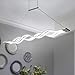 EverFlowery Modern Chandelier, Fashion Contemporary Led Wave Shape Pendant Light, Stylish Hanging Ceiling Fixture with Adjustable Height for Dining Living Room Kitchen Island, 50W Cool White=6500K