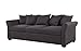 DIVANO ROMA FURNITURE Classic and Traditional Ultra Comfortable Linen Fabric Sofa - Living Room Fabric Couch (Dark Grey)