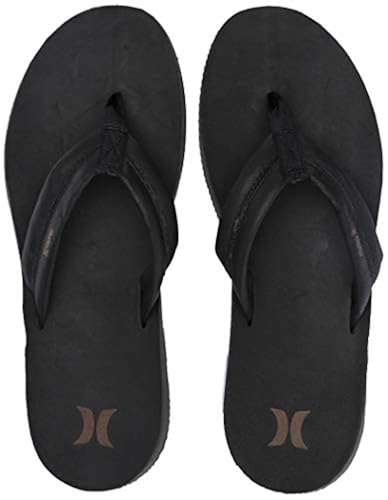 Hurley Men's Nike Lunarlon Lunar Leather Flip Flop Sandal, Black