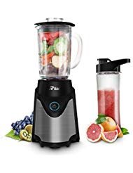 Riiai Blender,Smoothie Maker,500 Watt Stainless Steel Single Serve Blender 6 Action Stainless Steel Blade With 570mL Tritan BPA Free Travel Sport Bottle Lid ,Black (Blender)