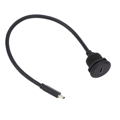 Cable adaptador de montaje empotrado USB 3.0 a USB C, cable corto, cable adaptador extensión para montaje en panel 5 Gbps, adaptador de montaje empotrado tipo C 3.0 macho a hembra, 20 V, 3 A