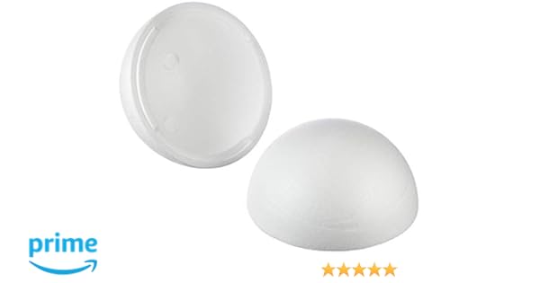 Rayher Bola de poliestireno, Dos mitades, Color Blanco, 25 cm Cada ...