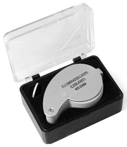 Jewellers Jeweler Pocket Loupe 40 X 25 Mm Magnifier Magnifying Glass Eye Lens Pieces with Illuminate - //medicalbooks.filipinodoctors.org