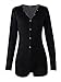 Moxeay Women's Sexy Onesie Deep V Neck Shorts Long Sleeve Knitted Button Down One Piece Bodysuit Bodycon Rompers Overall(S, Black)