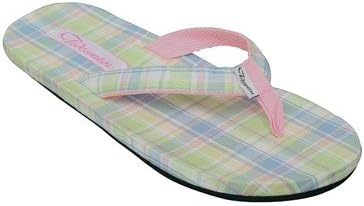 Tidewater Sandals Women's Harbor Flip Flop,Navy/White Anchors,US 10 M