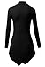 DJT Womens Turtleneck Long Sleeve Flared Hankerchief Hem Tunic X-Large Solid Black