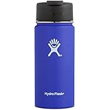 Hydro Flask 12 oz Double Wall Vacuum Insulated Stainless Steel Water Bottle/Travel Coffee Mug, Wide Mouth with BPA Free Hydro Flip Cap, Blueberry