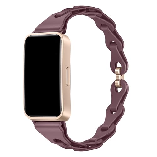 TENYELE Trendy Silicone Watch Straps Decorative Chain Link Designed Breathable Wristband For Band 8/9/10 Bracelets Repair Watch Band