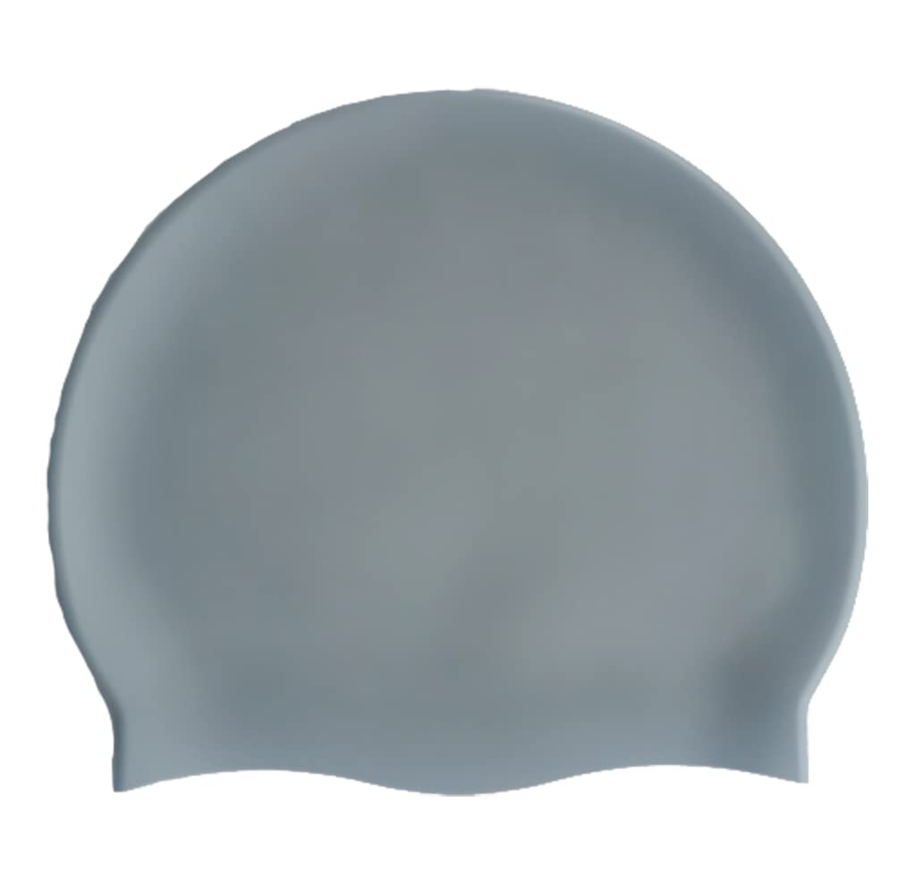 HYCOPROT kids swimming cap 100% silicone swimming hats for boys and girls, Comfortable and Elastic Waterproof Swim Caps,Elastic Swim Hat for Long Hair and Short Hair (grey)