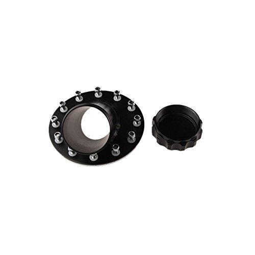AdlerSpeed Billet Fuel Cell Fast Fill Filler Neck 45 Degree 12Bolt Flange Aluminum Black - US Shipping