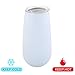 PORTOWN 6 OZ Stainless Steel Stemless Champagne Flutes Wine Tumbler Double-insulated Cocktail Cups Reusable Champagne Toasting Glasses with Lids(White)