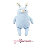 Miniso Cute Bunny Rabbit Stuffed Animals, Plush Pillow Toy, Gift for Kids, Blue, 12