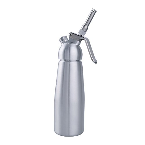 Parateck 0.5L Cream Whipper Easy Whipped Cream Machine Aluminum Bottle and Head + Stainless Steel Nozzles