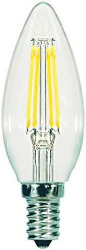 Satco 24 Pack S9960 5.5 Watt Dimmable Clear 2700K Warm White LED C11 Light Bulb - Candelabra Base (60w Equivalent)